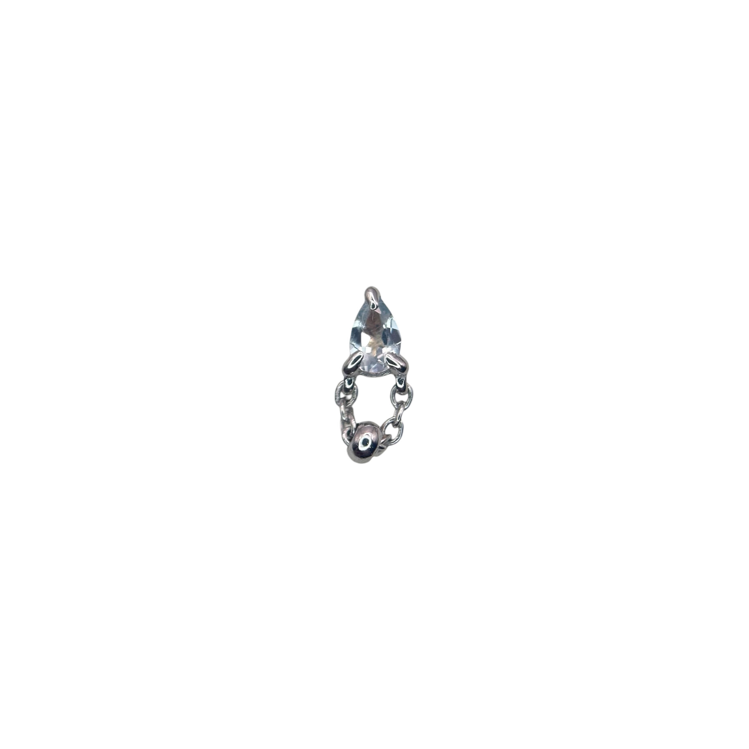 Pupil Hall 1000% Bitty Genuine Pale Airy Aquamarine 14k White Gold