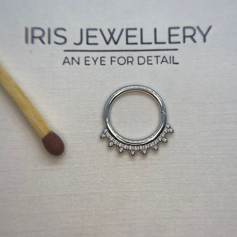 Thumbnail: Junipurr Tri-bead Clicker Ring 14kt White Gold