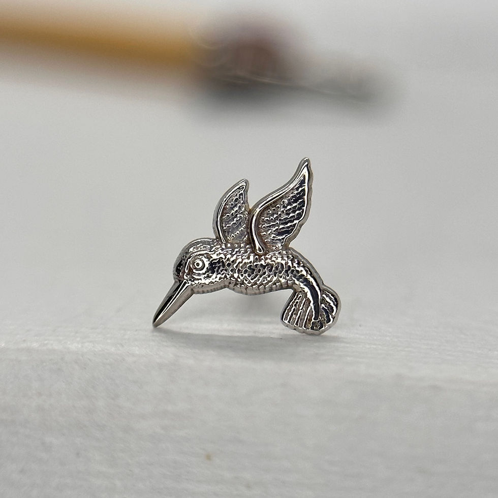 Thumbnail: Body Gems Hummingbird 14kt White Gold