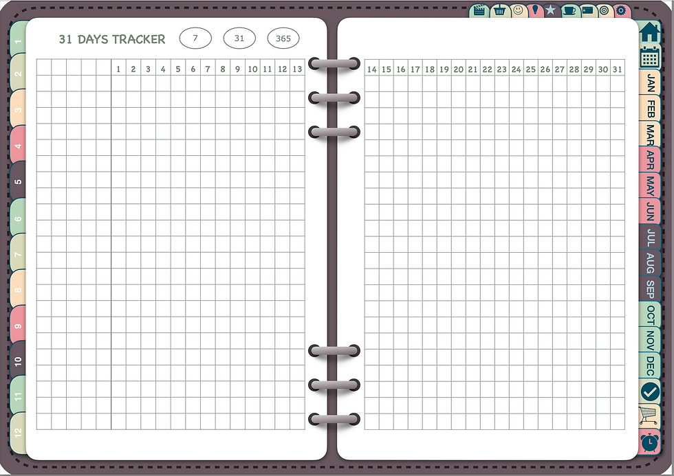 Habita tracker for digital planner