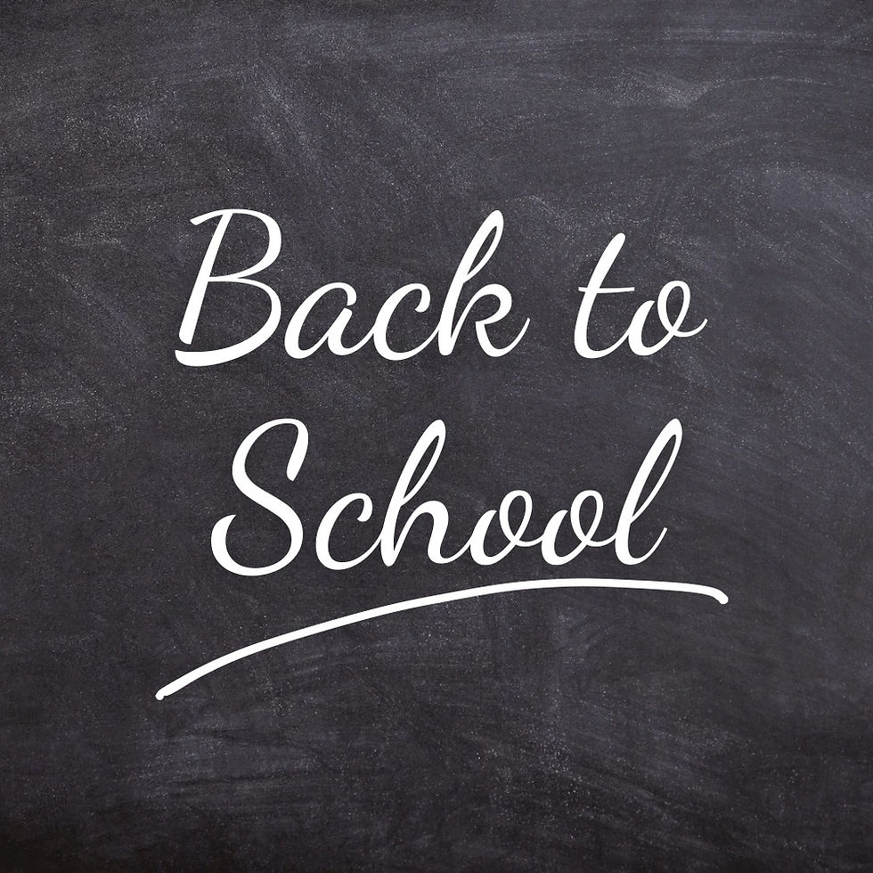 Back to School text in white on a black chalkboard background, conveying a sense of education and new beginnings.