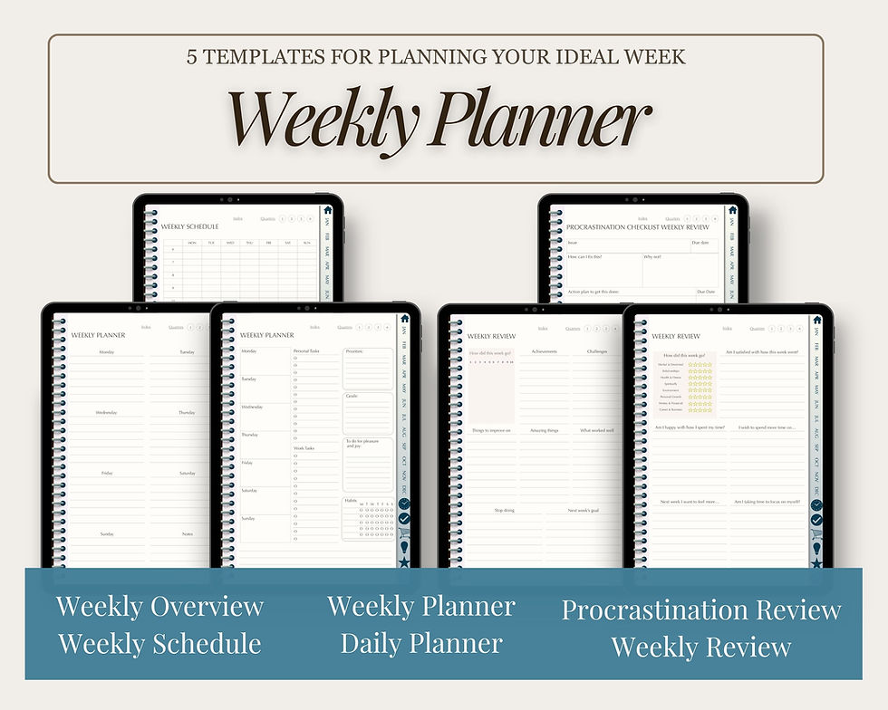 Thumbnail: All-in-One Digital Life Planner (Undated & Fully Hyperlinked)
