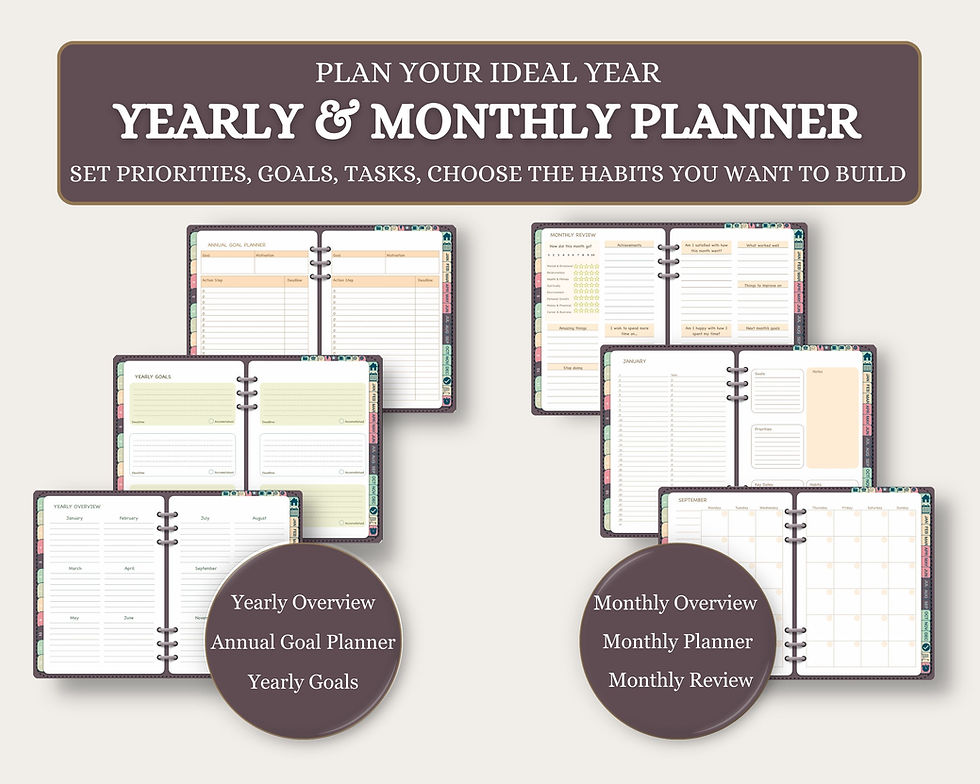Thumbnail: Undated Multi-Color Digital Planner (Brown Cover)