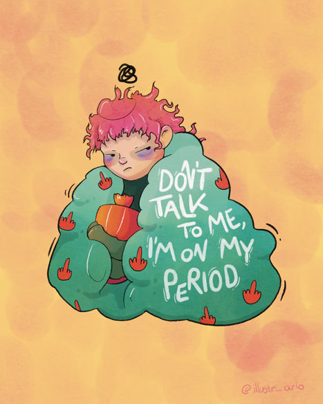 Feministisches Stickerdesign "Don't talk to me, I'm on my period"
