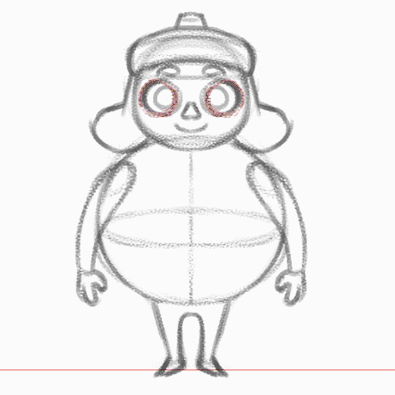 Character design of a little girl in a pumpkin costume spinning in place to show all angles.