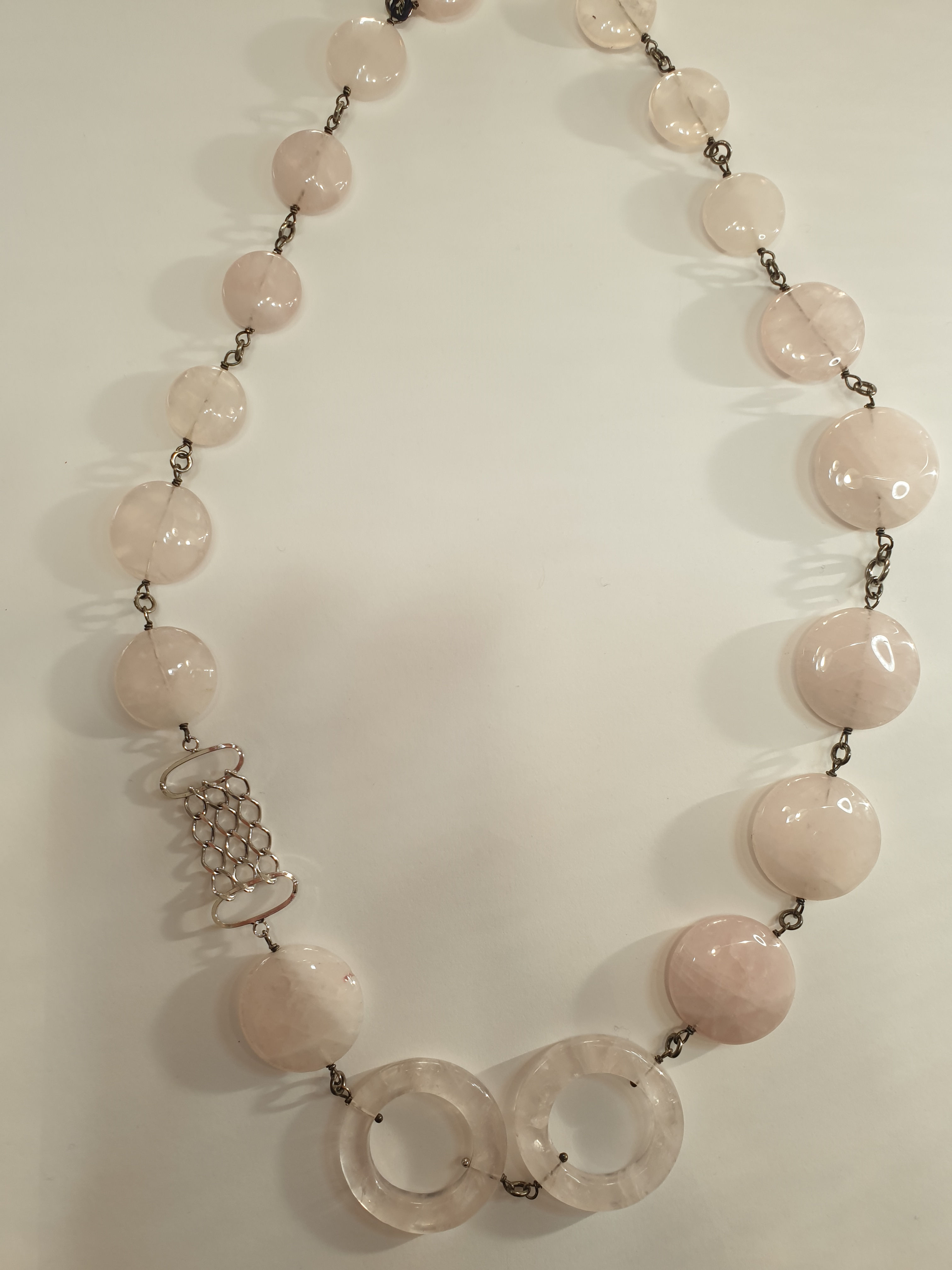 Collana in quarzo rosa