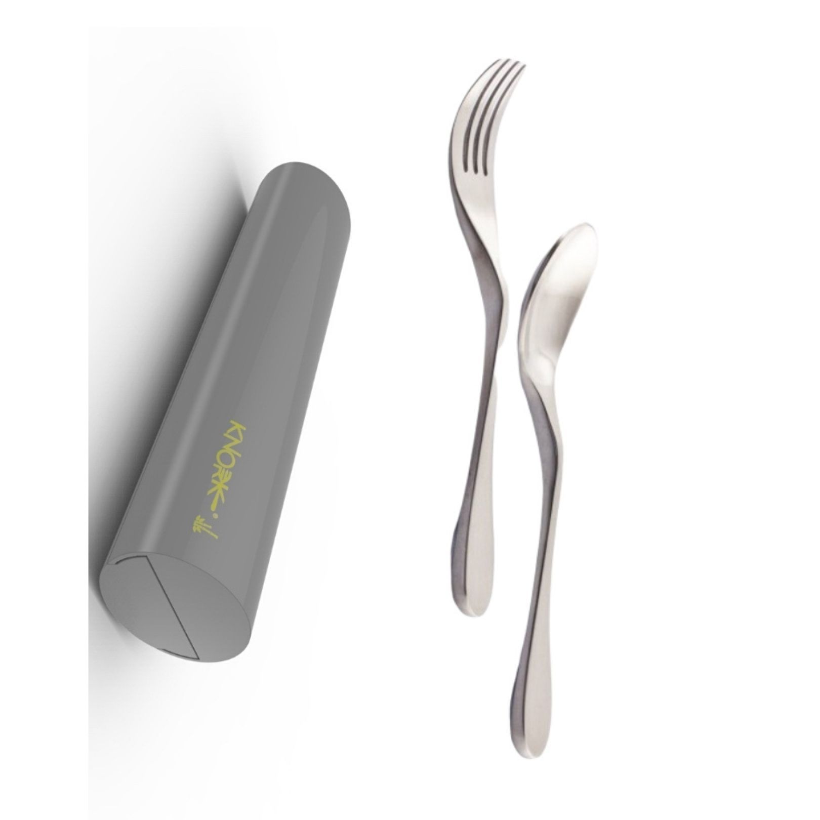 Eco Travel Set, 2 Piece Utensil Plus Case, Silver