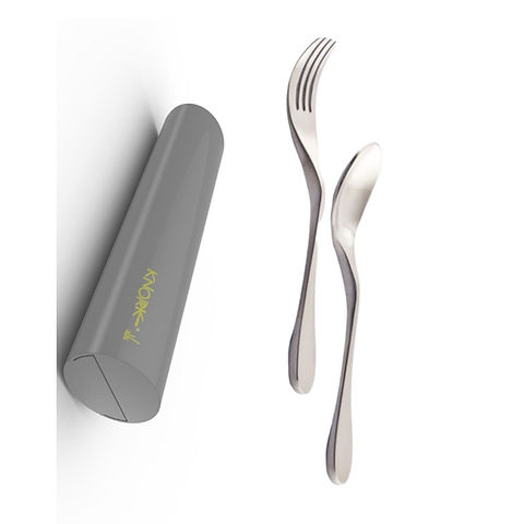 Eco Travel Set, Piece Utensil Plus Case, Silver KNORK