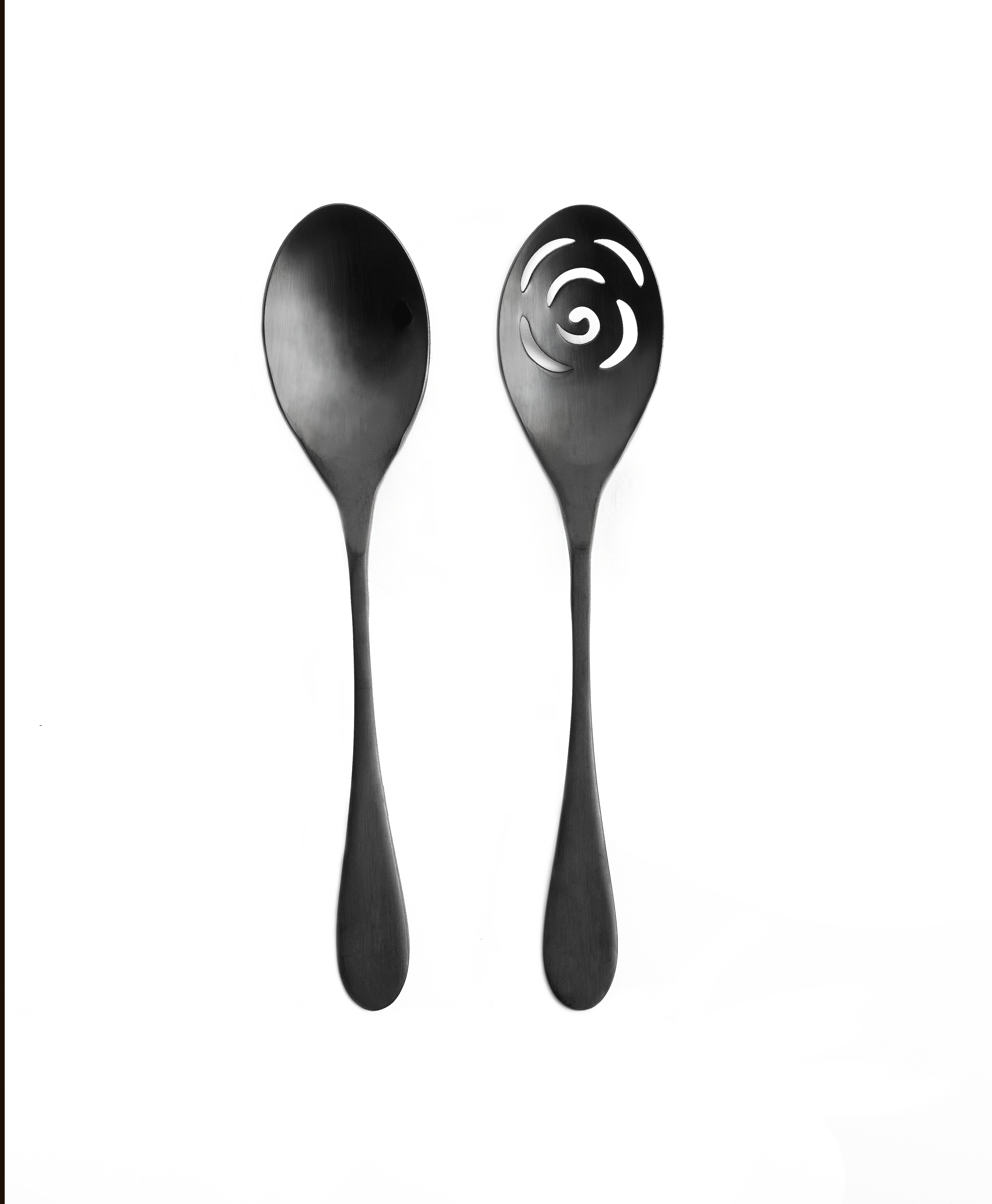 2 Piece Coated Serving Set, Black Matte