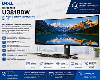 Dell U3818DW 38" Widescreen Curved Monitor TFT