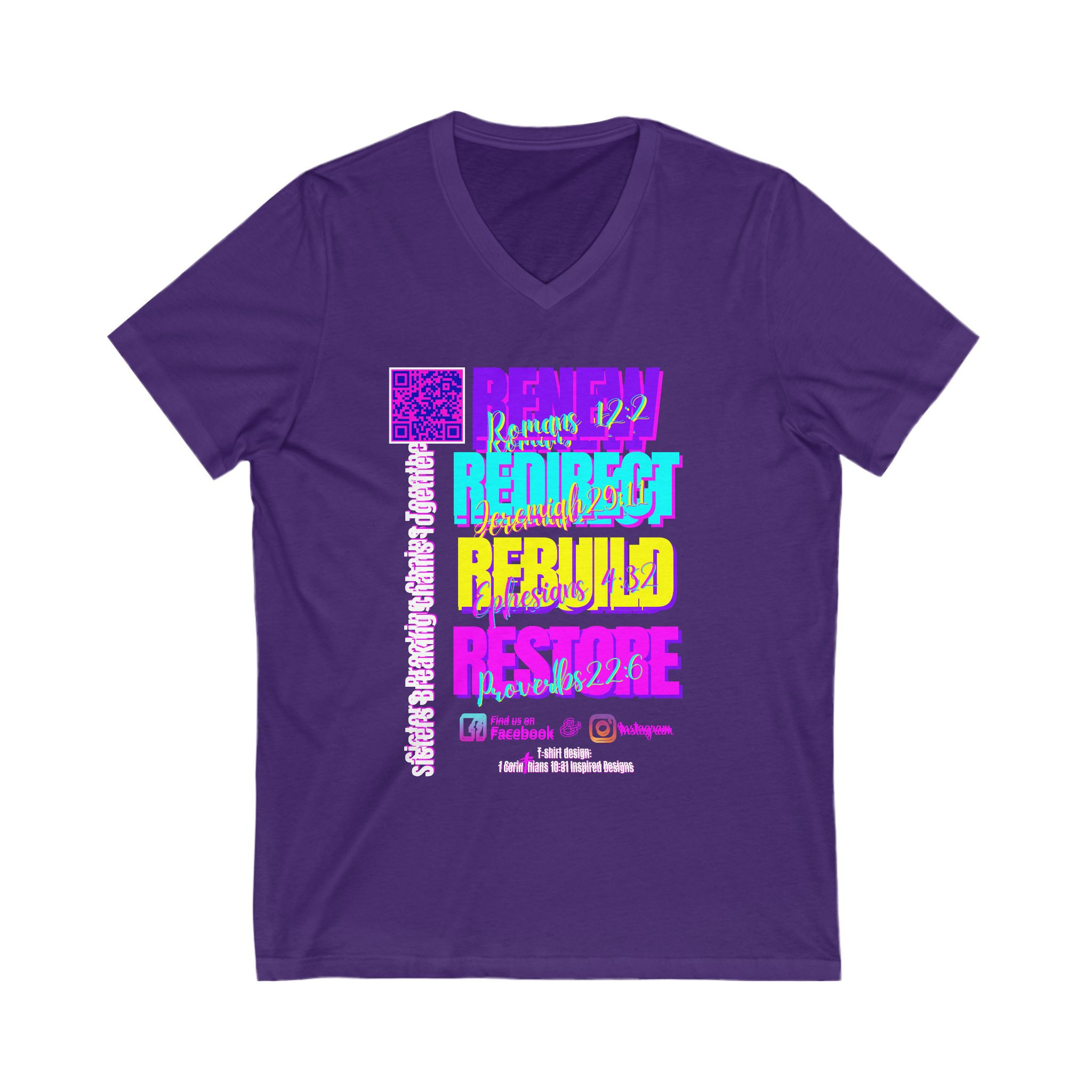 SBCT Purple - Unisex Jersey Short Sleeve V-Neck Tee