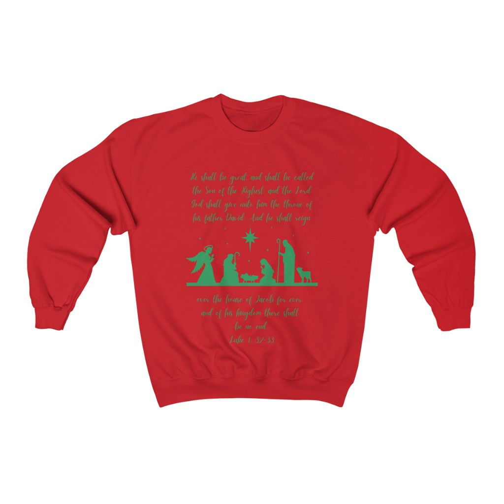 Luke 1:32-33 Red Unisex Heavy Blend™ Crewneck Sweatshirt