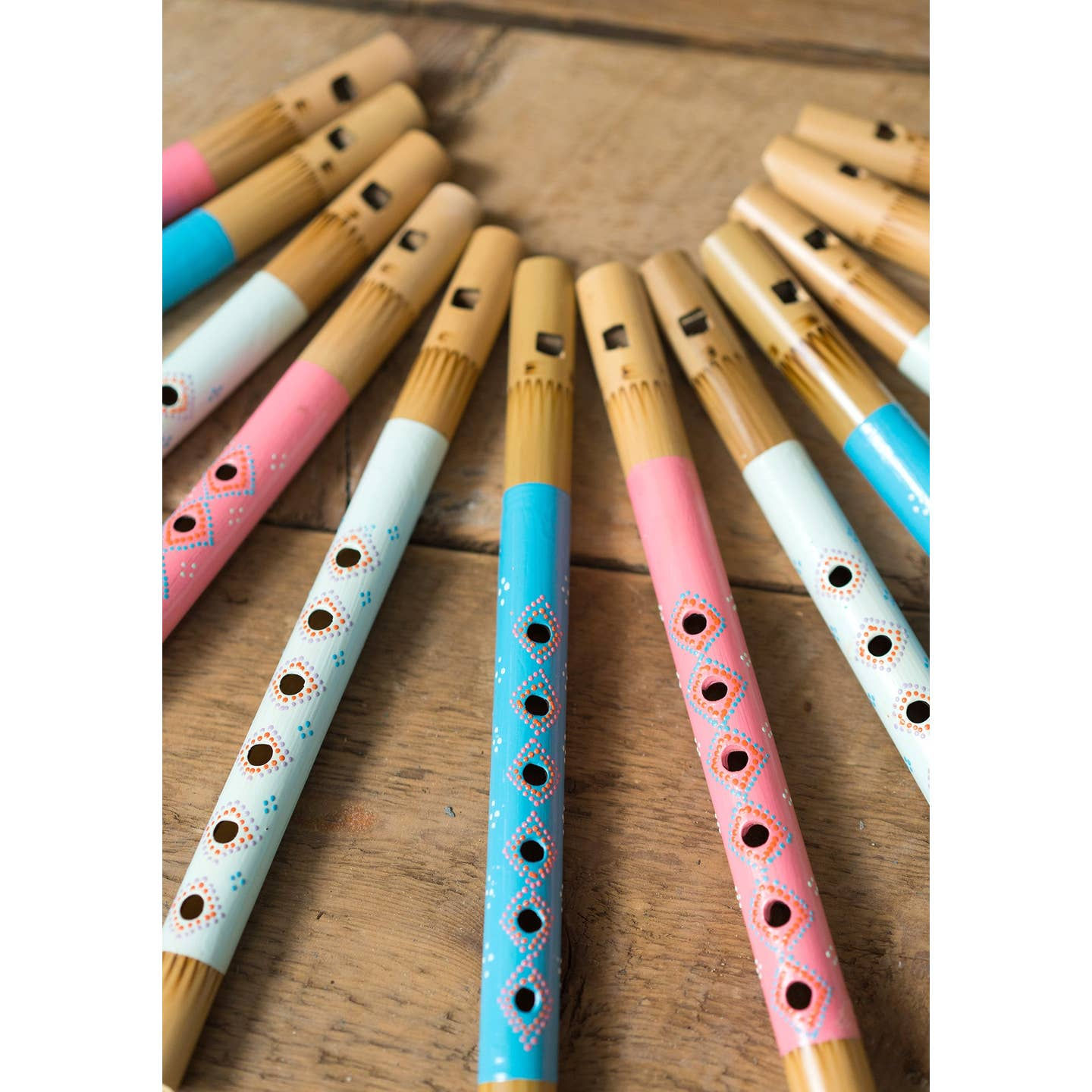 Pastel Coloured Bamboo Flutes

