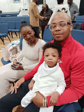 Ja'Lil Claxton (son) holding Jaxxon (grandson) with Theresa baby Christian