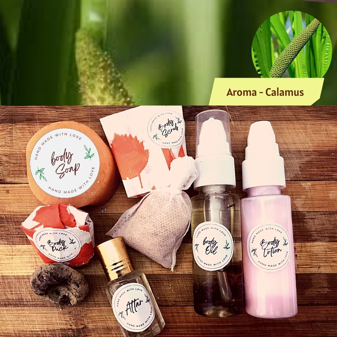 CALAMUS ESSENTAIL OIL Skin Care Combo Kit-Body Polishing & Relaxing Spa