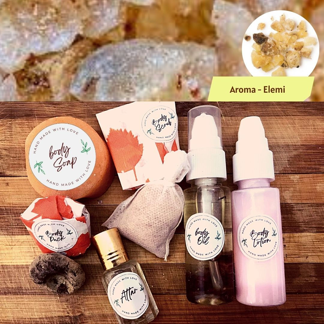 ELEMI ESSENTIAL OIL Skin Care Combo Kit-Body Polishing & Relaxing Spa