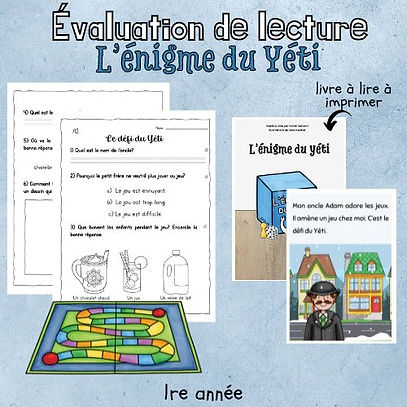 Évaluation de lecture - L'énigme du Yéti (1re)