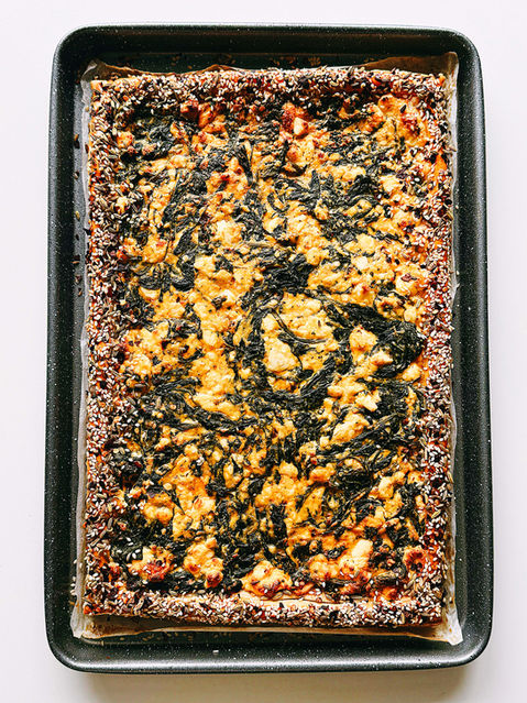 GAIL'S COPYCAT SPINACH AND FETA SHEET TART