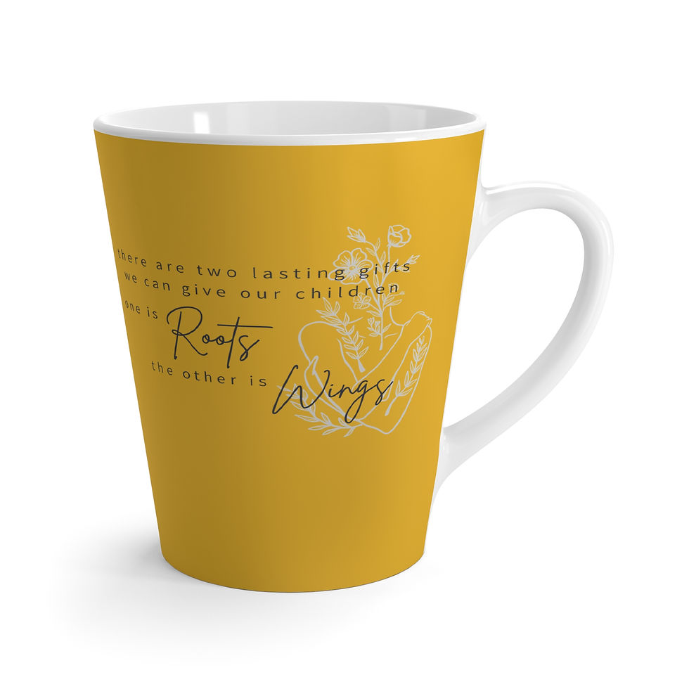 Thumbnail: Gold Latte Mug - Roots and Wings, Mother's Day Gift