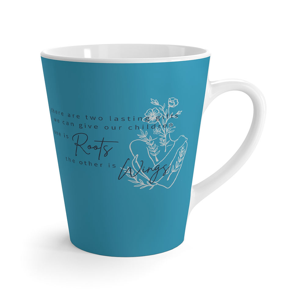Thumbnail: Teal Latte Mug - Roots and Wings, Mother's Day Gift