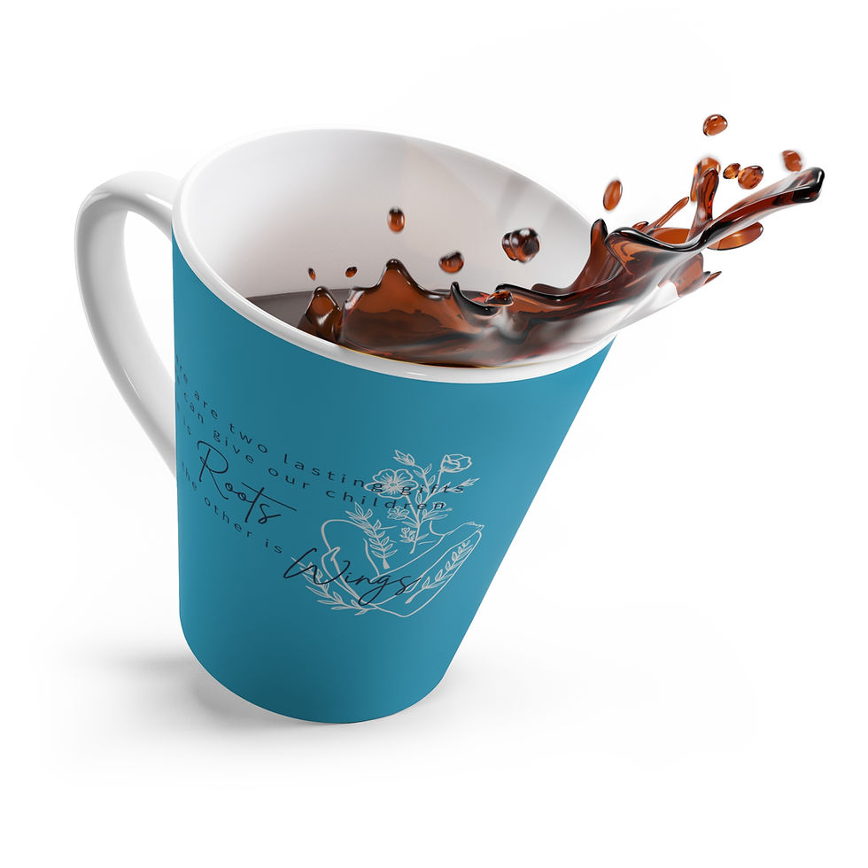 Thumbnail: Teal Latte Mug - Roots and Wings, Mother's Day Gift