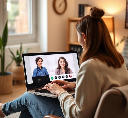 Remote telehealth counseling session via video call