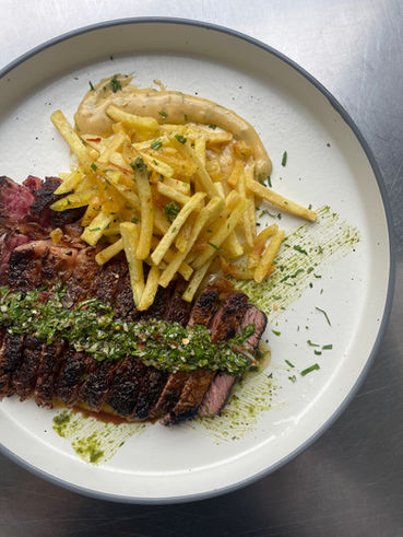 Dry Aged Ribeye with Chimichurri and Battonette Fries