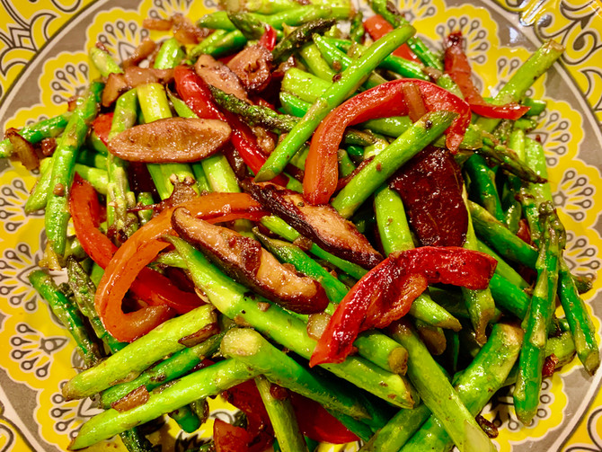 Sautéed Asparagus with Shiitake Mushrooms
