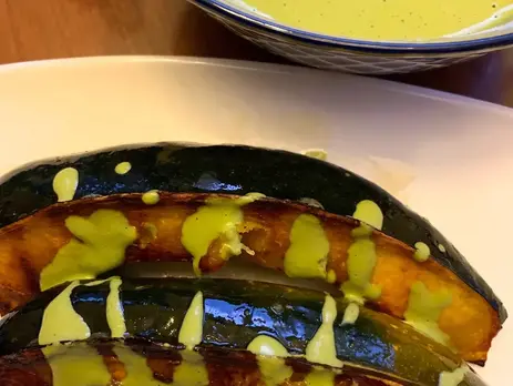 Roasted Acorn Squash Recipe with Pesto