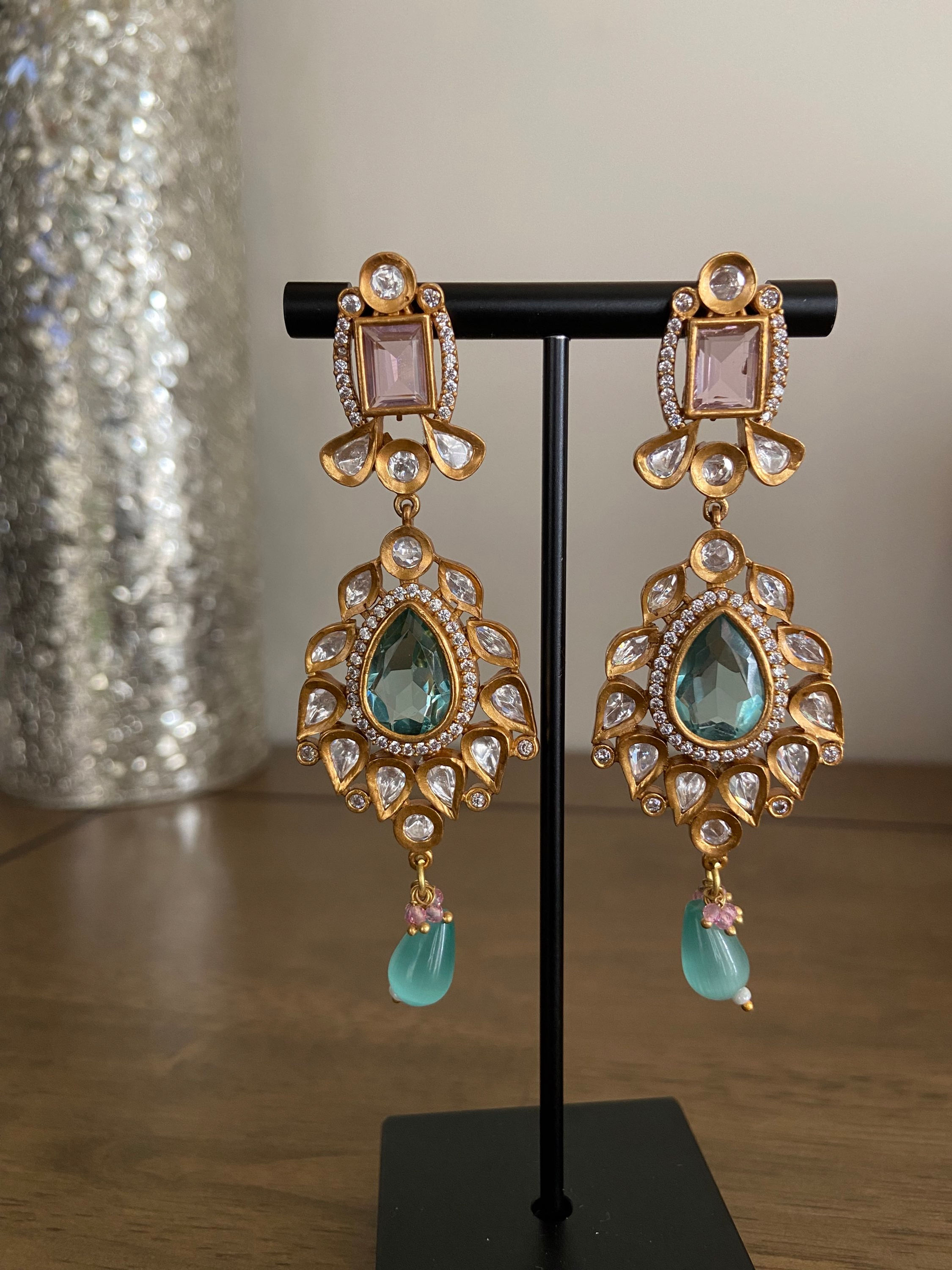 Beautiful Polki And Kundan Earrings 
