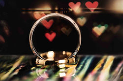 Wedding Rings with Lovehearts