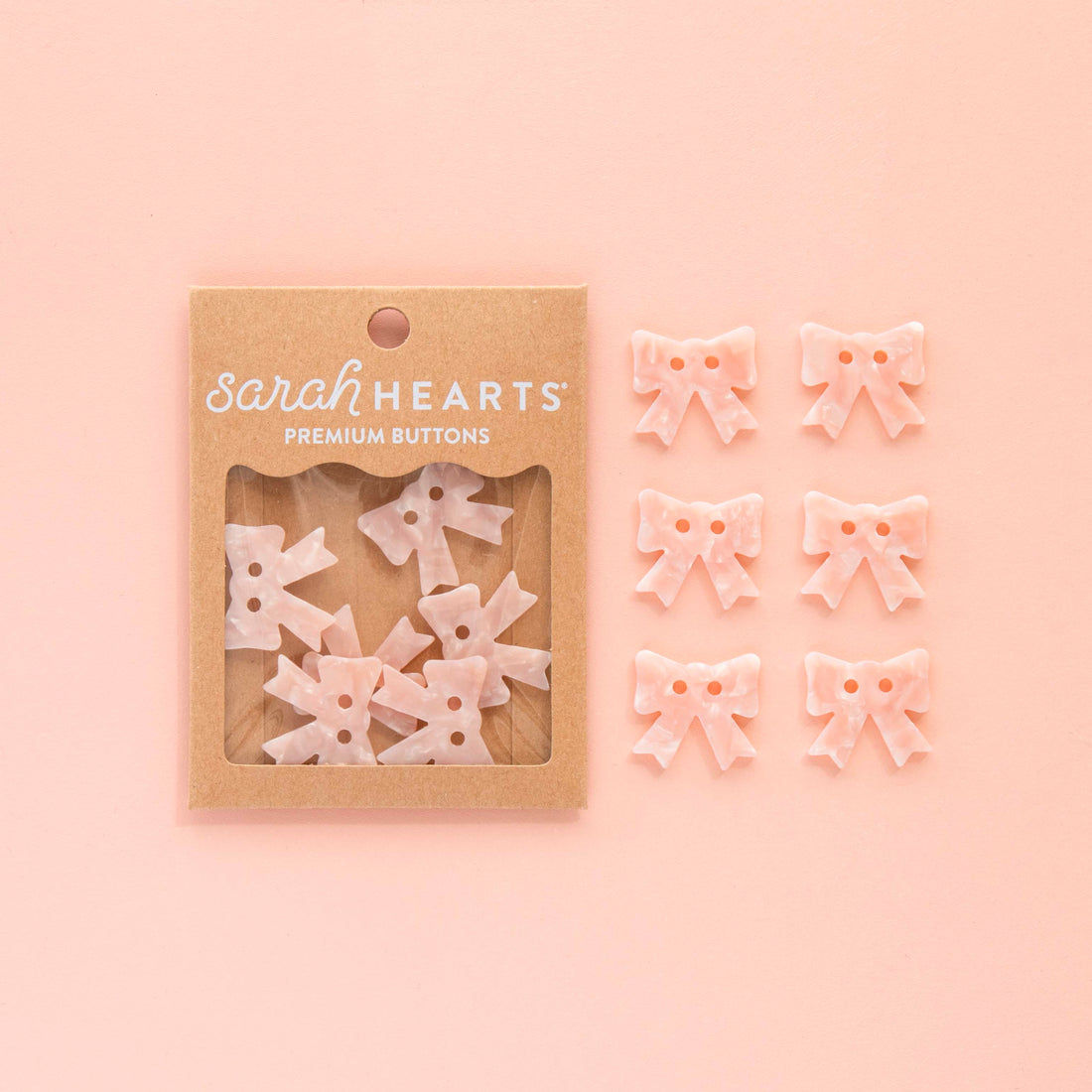 Sarah Hearts Pink Bow Large 1" button