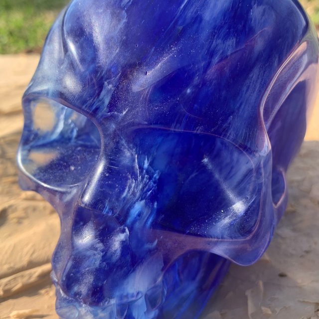 Blueberry Quartz Smelt Skull L