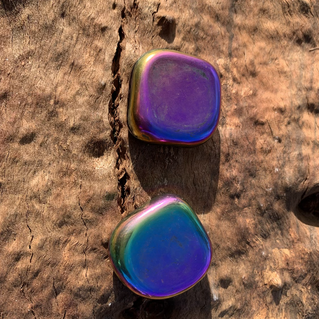 Magnetic Rainbow Hematite Buzz Stone Pair