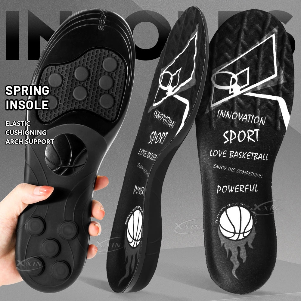 【Xxin】Spring silicone Gel shoe Insole Pad Elastic sport shoes cushioning ins