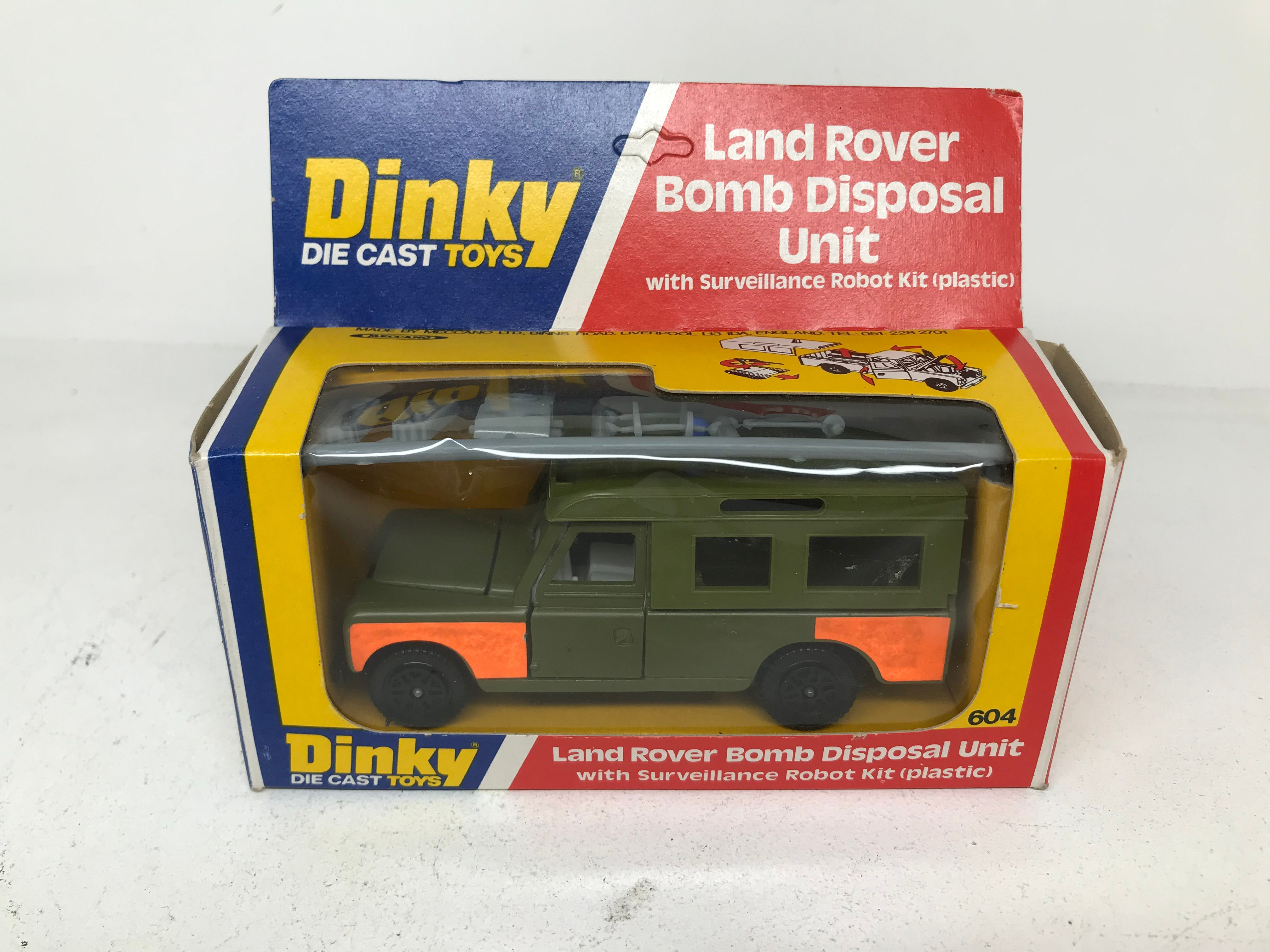 DINKY TOYS ORIGINAL ISSUE 604 LAND ROVER BOMB DISPOSAL + BOXED