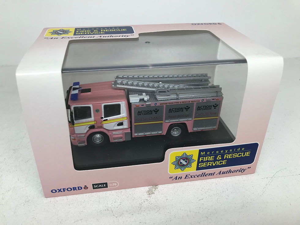 OXFORD 1:76 SCALE OO GAUGE 76SFE008 SCANIA MERSEYSIDE PINK FIRE ENGINE