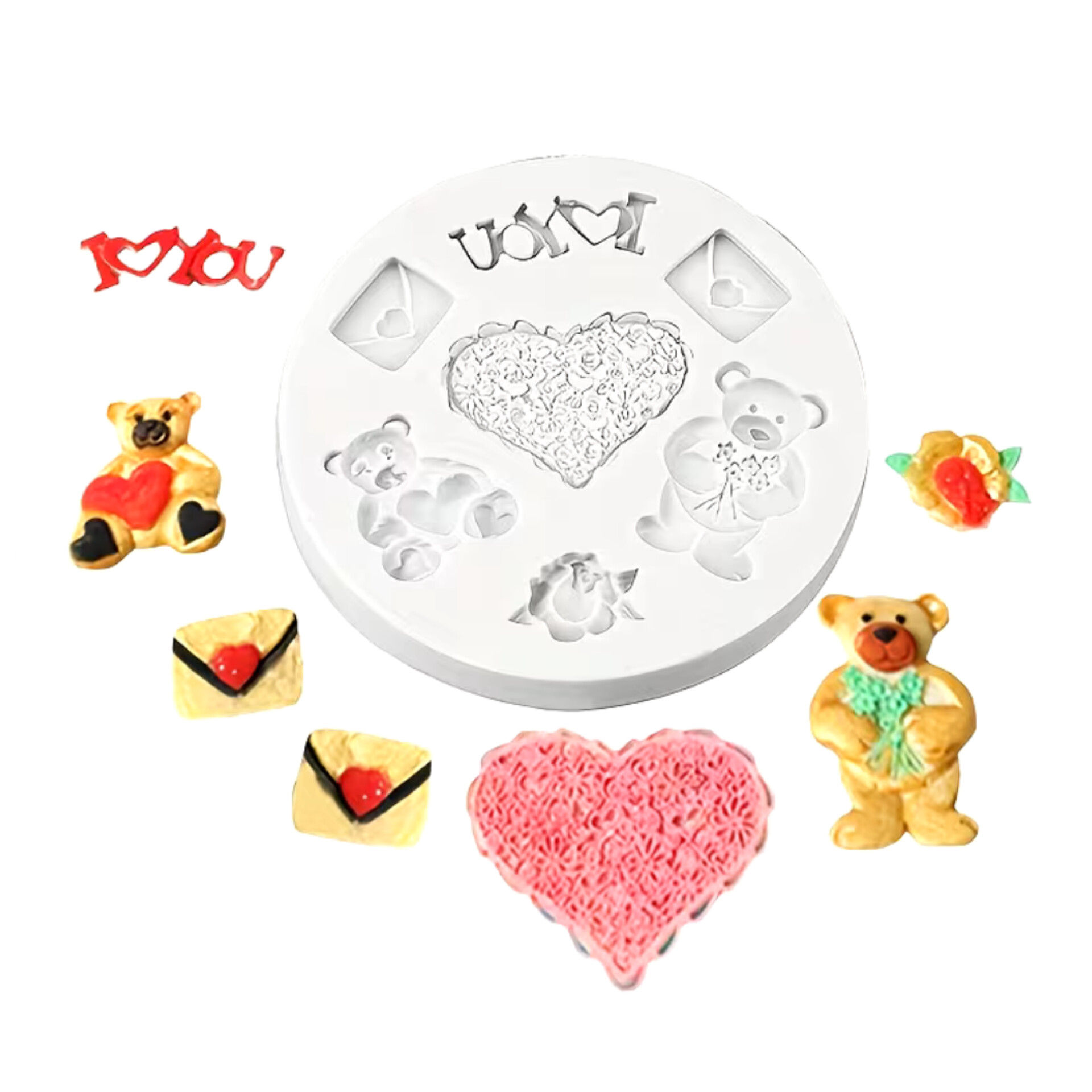 Molde silicón San Valentín ositos