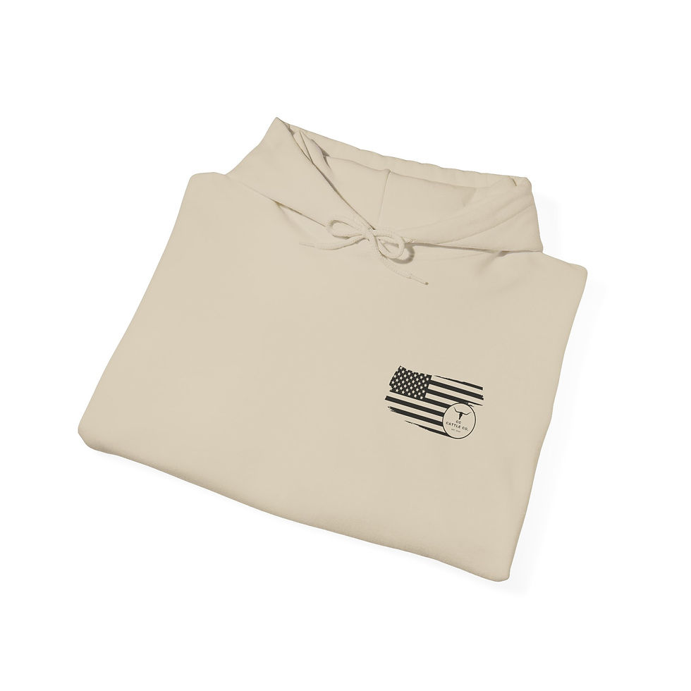 Thumbnail: Military-Inspired Hoodie — "Off Duty, Never Off Mission" Back Print