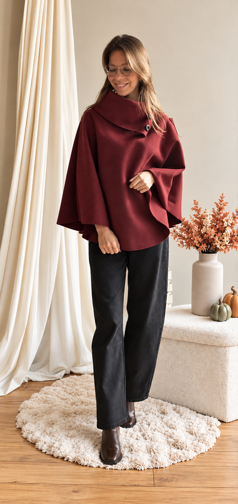 Poncho Naloria Bordeaux