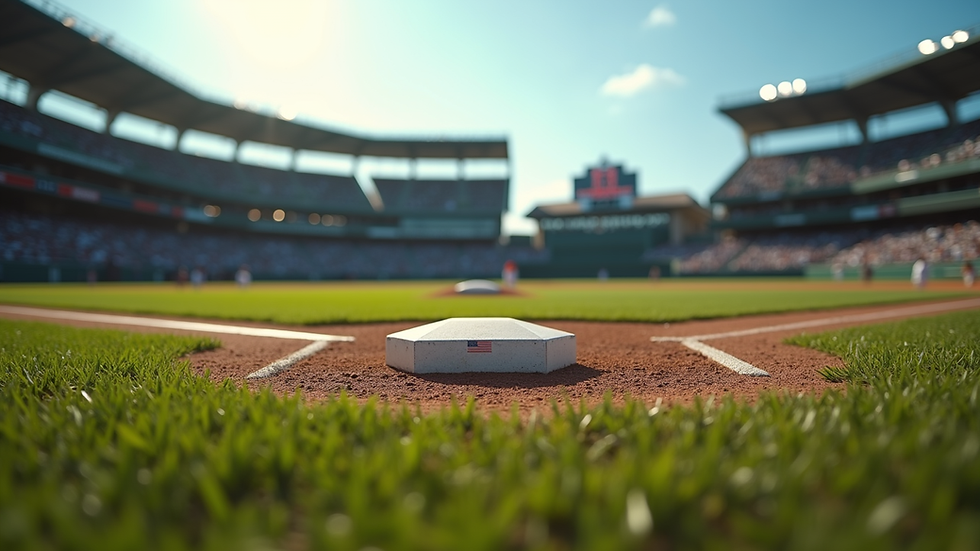 Eye-level view of a baseball field during a game