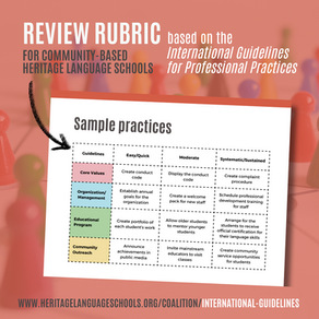 The new "Review Rubric": A simple yet powerful tool for strengthening heritage language programs worldwide