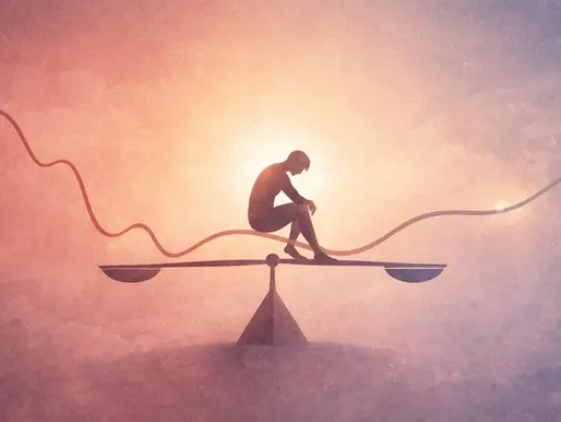 Illustration symbolique du burn-out et du processus pour retrouver son équilibre