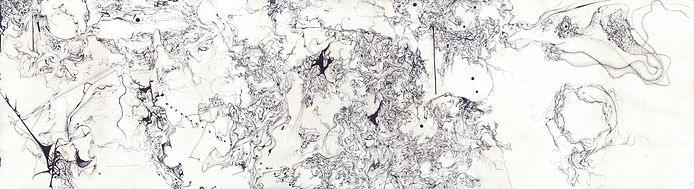 18名倉要造『地に潜る顔』ボールペン31×105㎝1988.jpg