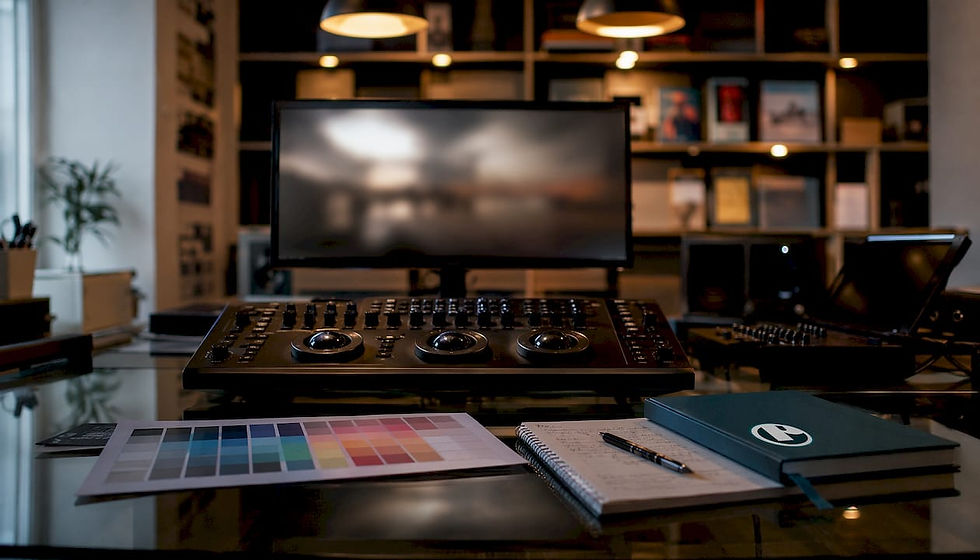 Image of a workstation editing a branded content video production