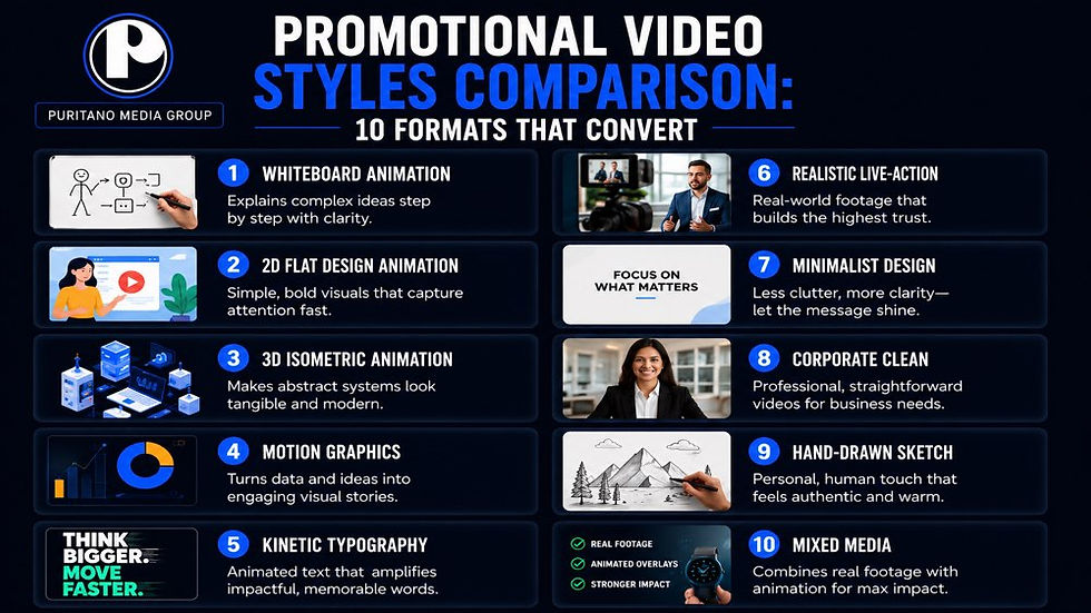 Promotional Video Styles Comparison: 10 Formats That Convert