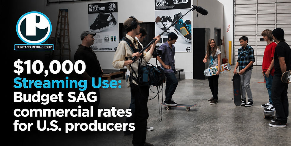 $10,000 Streaming Use: Budget SAG commercial rates for U.S. producers