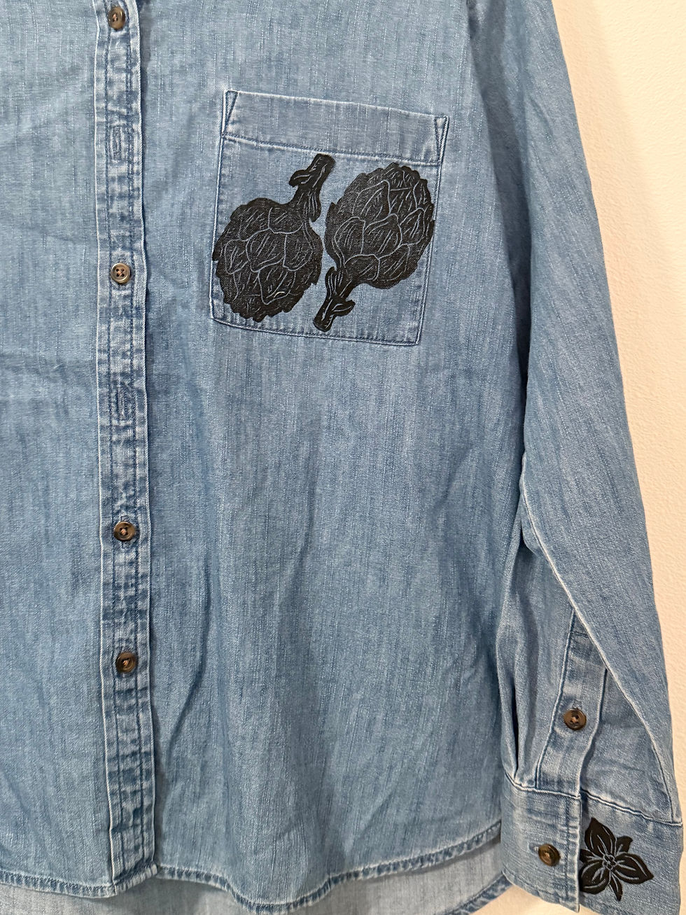 Thumbnail: Artichoke & Trilium Printed Top- Reworked Size Large
