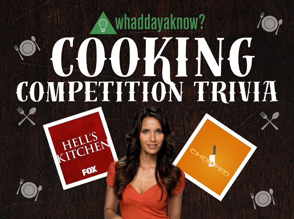 Celebrity Chefs & Cooking Competition Show Trivia at Pour Bros