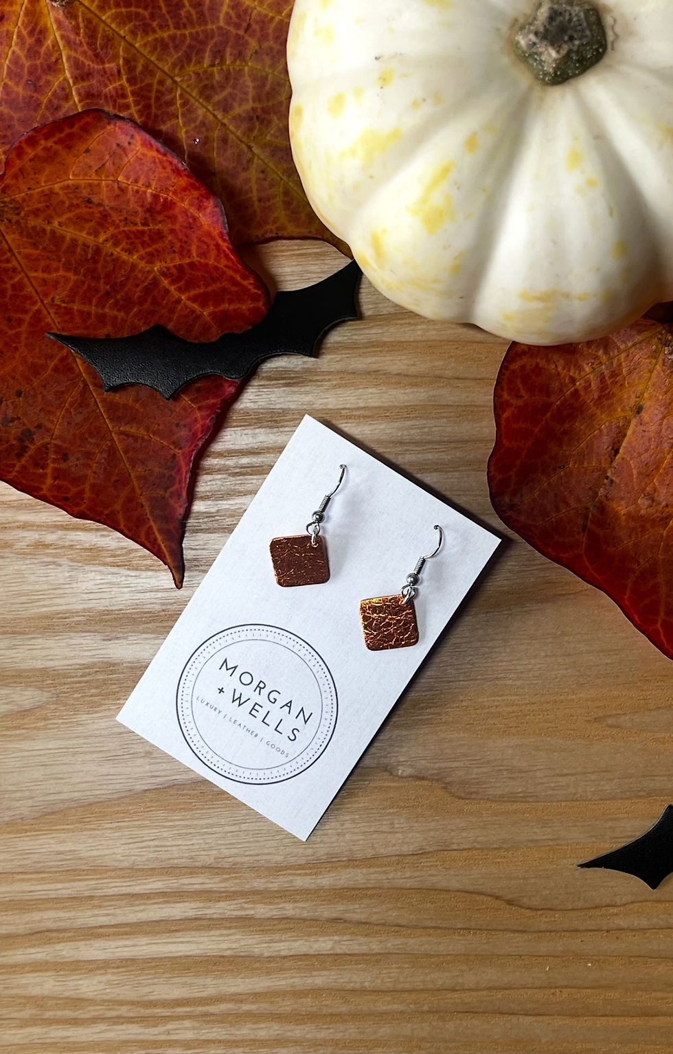 Morgan + Wells Amber diamond shaped earrings